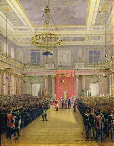 Der Eid des Thronfolgers Alexander II. Nickolaevich im Winterpalast, 1837 von Grigori Grigor